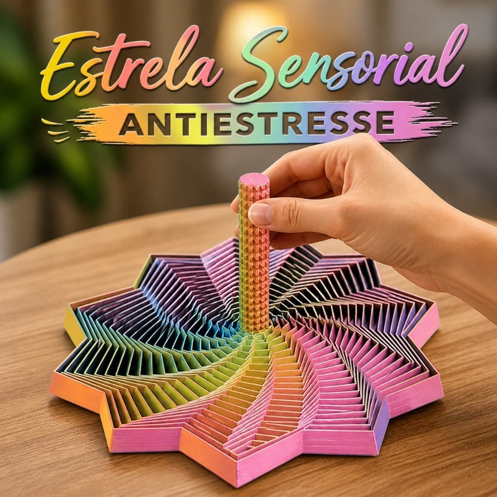 Fidget Toy Estrela Sensorial 3D Expansível melhora Anti stres Relaxante Depressão Sensorial Rotativo