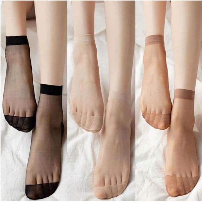 Kit Com 20 Pares De Meias Feminina Social Fina Fio 20 Invisível Tornozelo