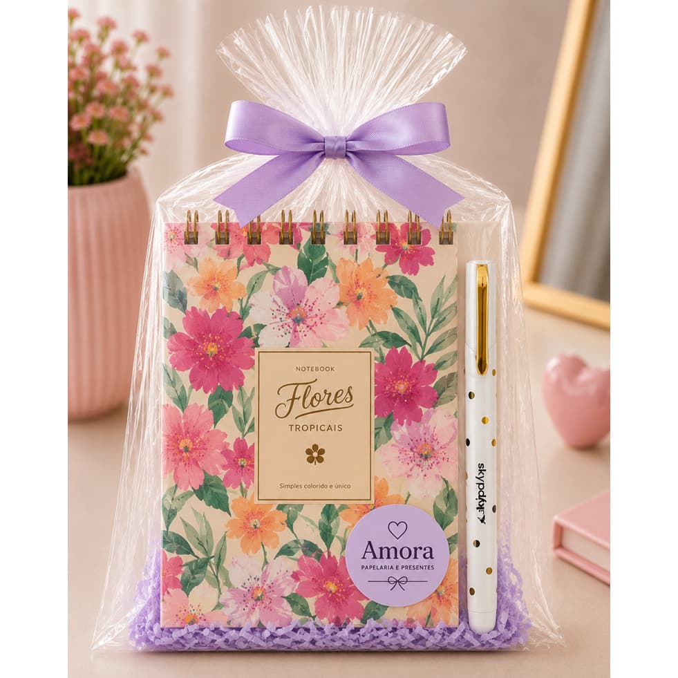 Kit Presente Planner + Caneta  Poá – Kawaii - Papelaria Fofa