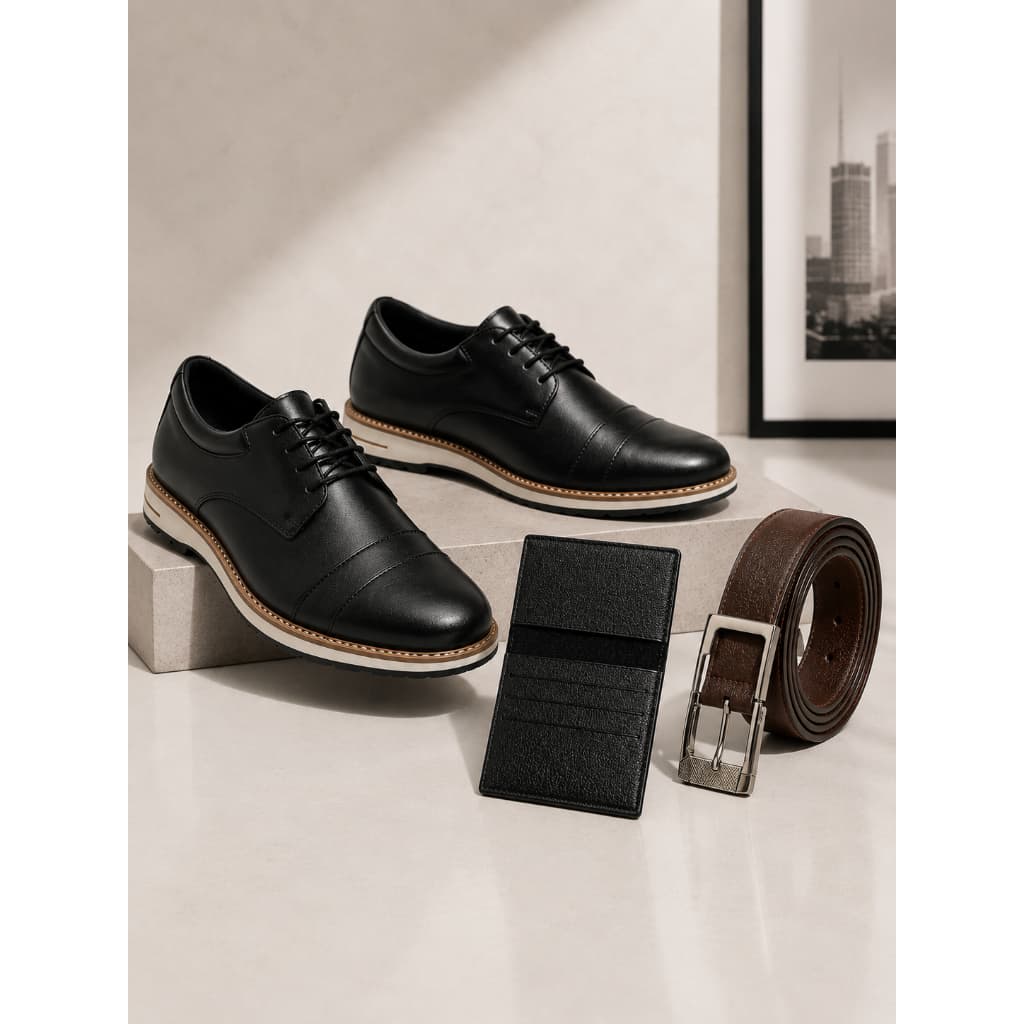 Kit Sapato Social Masculino Oxford + Cinto + Carteira