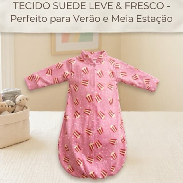 Saco Saquinho De Dormir De Suede Para Bebê Tecido Fofinho fresquinho verão