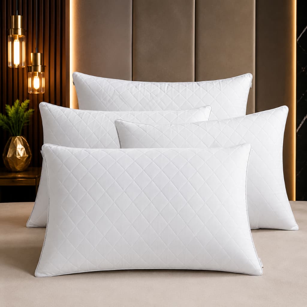 Kit 04 Capas Travesseiro Protetoras Impermeável Matelada com Zíper Material Antialérgico Moderno
