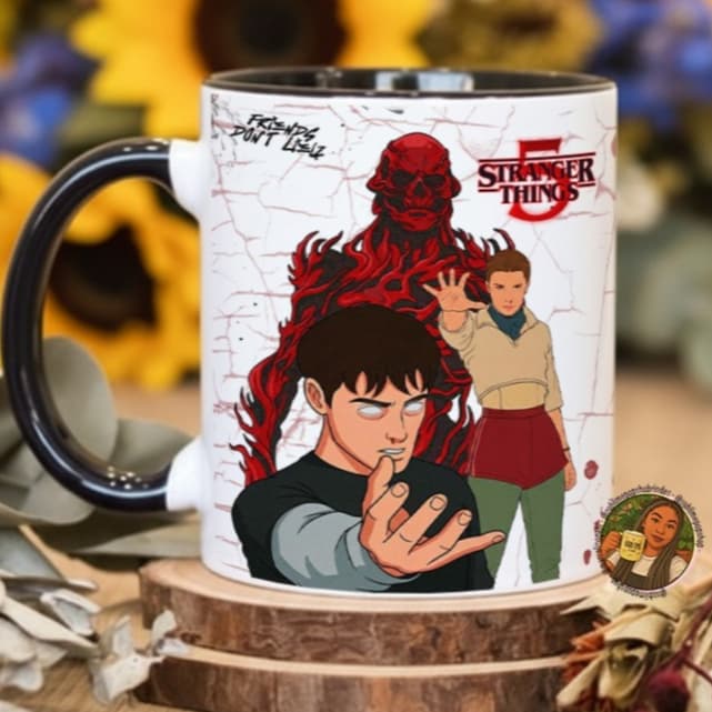 Caneca Cerâmica Personaliza Stranger Things Vecna Will Eleven 325ml