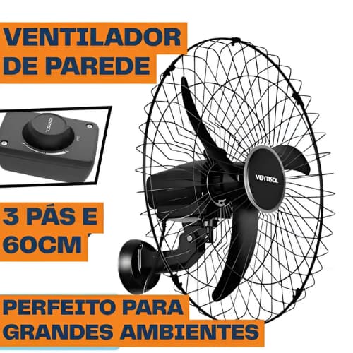 Ventilador De Parede Turbo Ventisol 60cm 200w 110v 220v