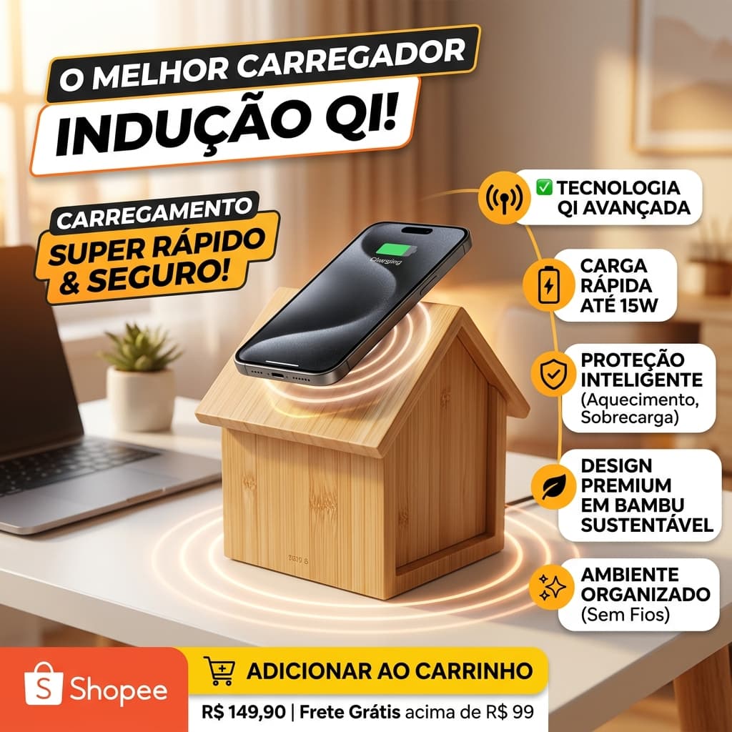 Carregador Wireless Händz Nest Charger por Indução Rápido e Seguro Original