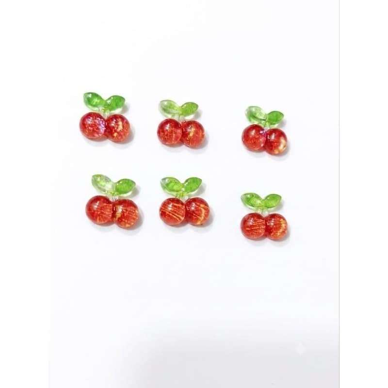 Mine aplique cereja acrílico 0.8mm com 20 unidades