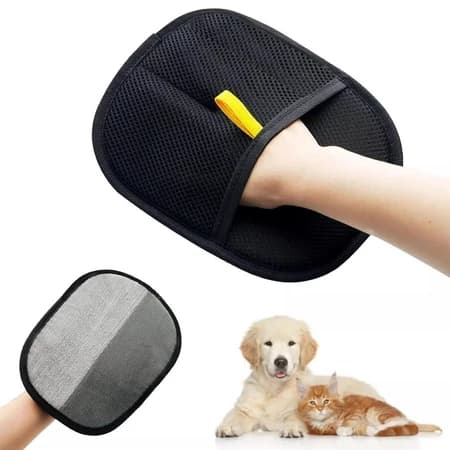 Luva Tira Pelos Pet Removedora de Pelos e Fiapos para Cães e Gatos Sofá Roupas Eletrostática Reutilizável