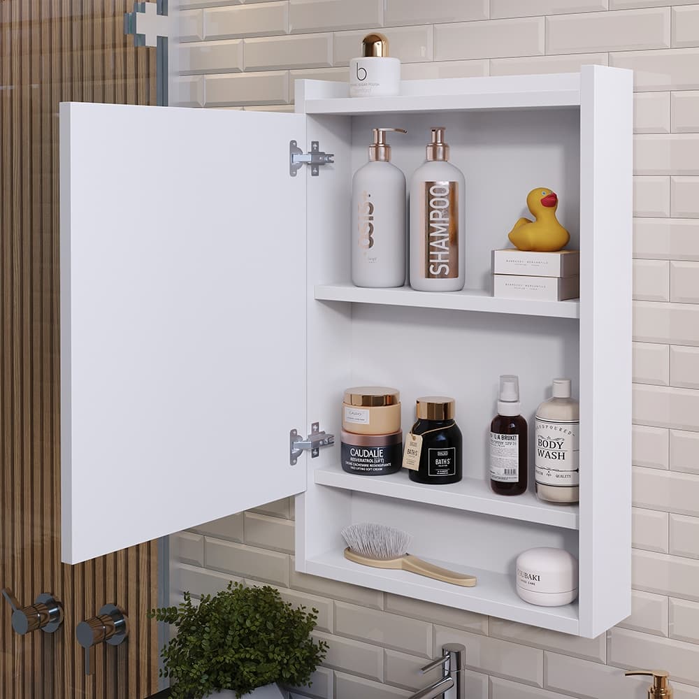 Espelheira Banheiro Lavabo Tulipa Armário Gabinete Suspenso