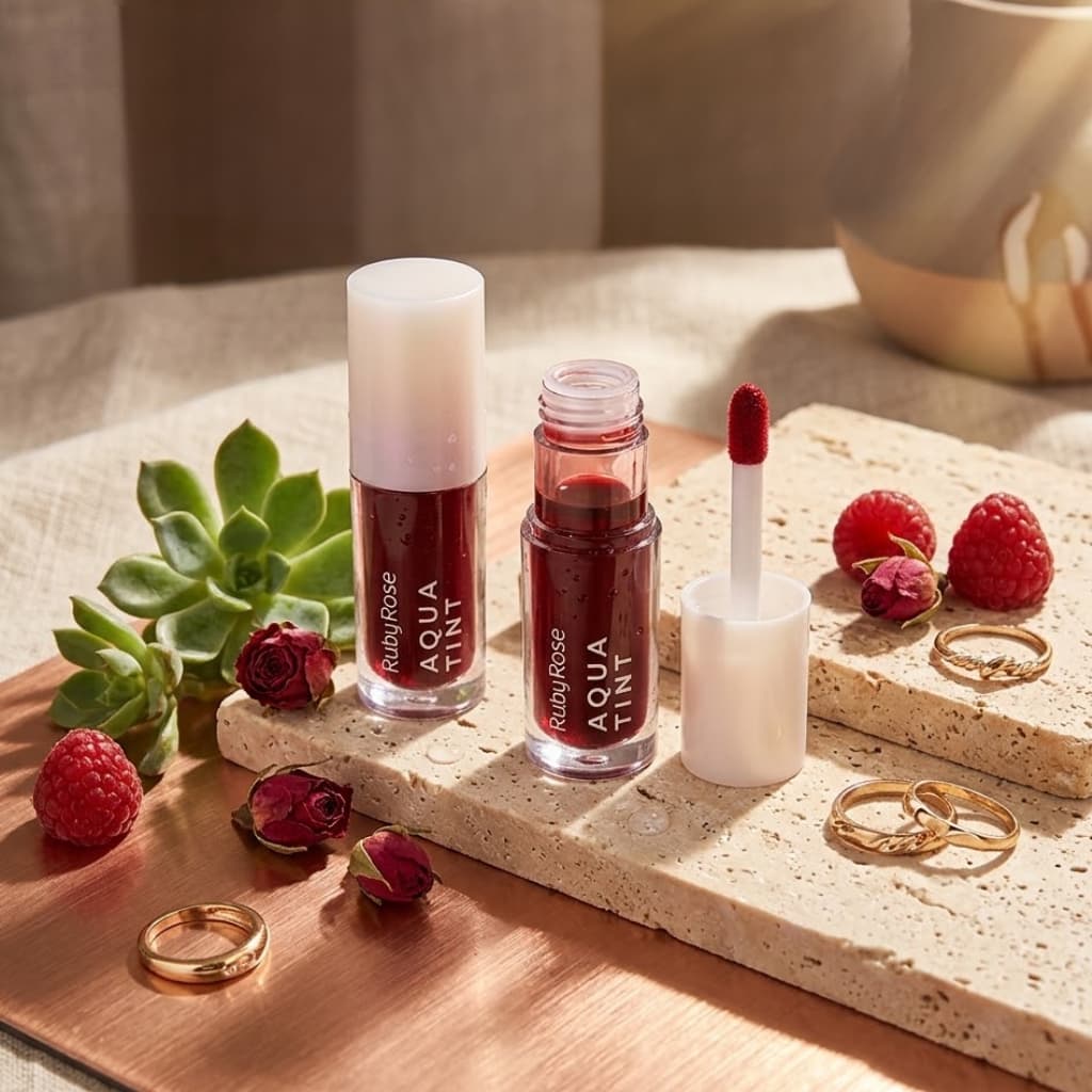 Lip Tint Hidratante Aqua Tint Ruby Rose Ácido Hialurônico e Alta Fixação