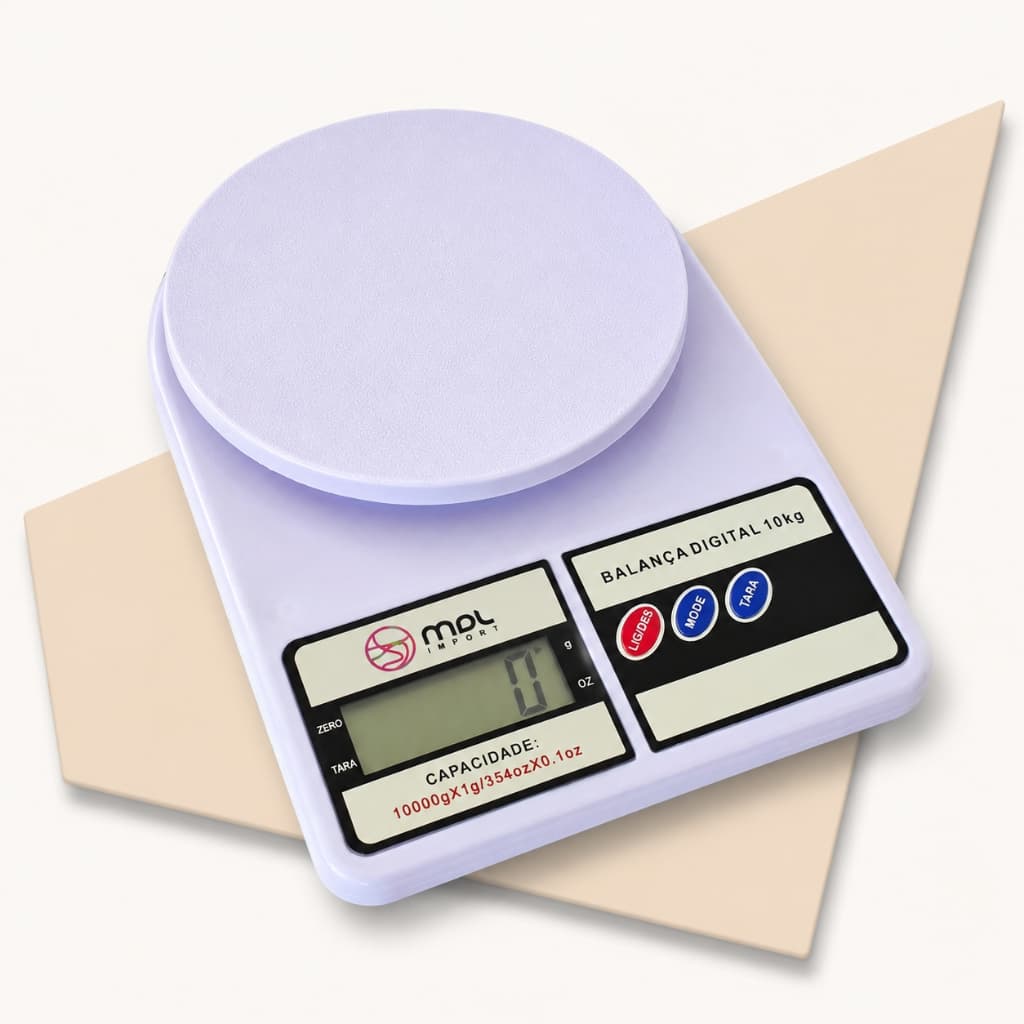 Balança Digital de Cozinha de Alta Precisão - Até 10Kg - Visor LCD - Pilha AAA - MDL Import