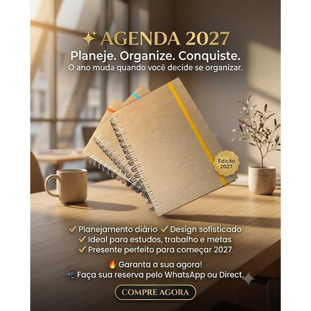 Agenda 2027 Executiva Planner completa capa dura wireo alame capa clean rustica