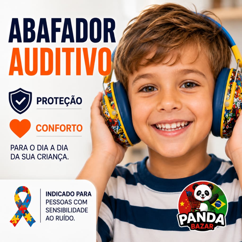 Abafador Autismo Fone Protetor de Ouvido32DB   Auricular Ruido Confortavel Tea Autista