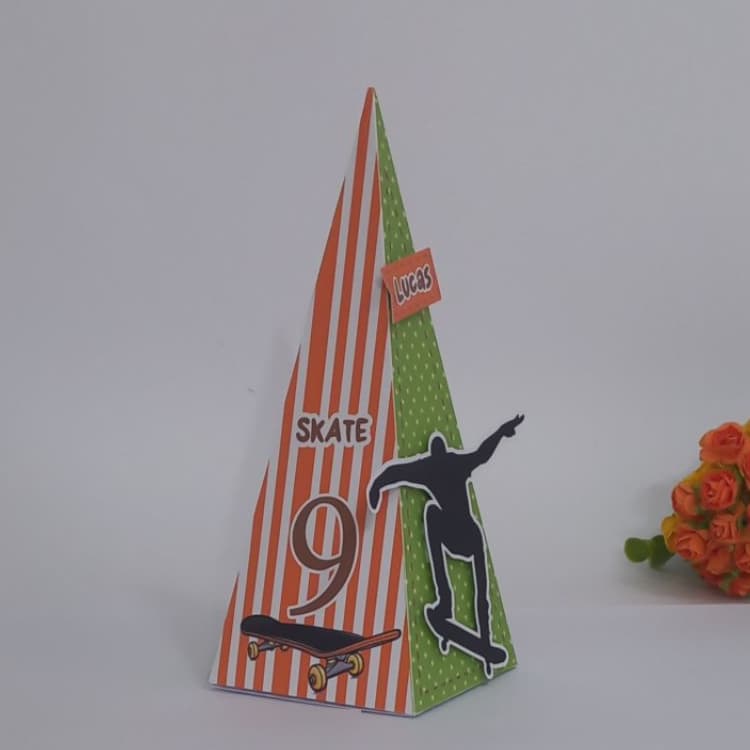 Kit festa Skate - Caixas Pirâmide - Lembrancinhas Personalizadas