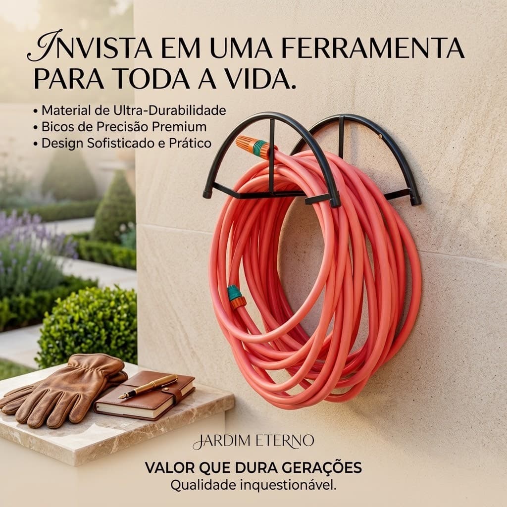Suporte Enrolador  De Mangueira Parede Reforçado Cor Preto para Jardim Quintal.