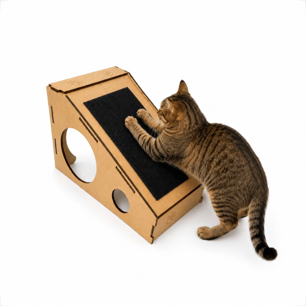 Arranhador Rampa De Chão de Mdf Para Gatos e Cachorros Subir Camas Sofás
