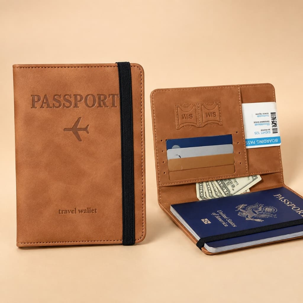 Carteira Porta Passaporte Viagem Porta Documentos e Cartões Travel Wallet Organizador Passaporte