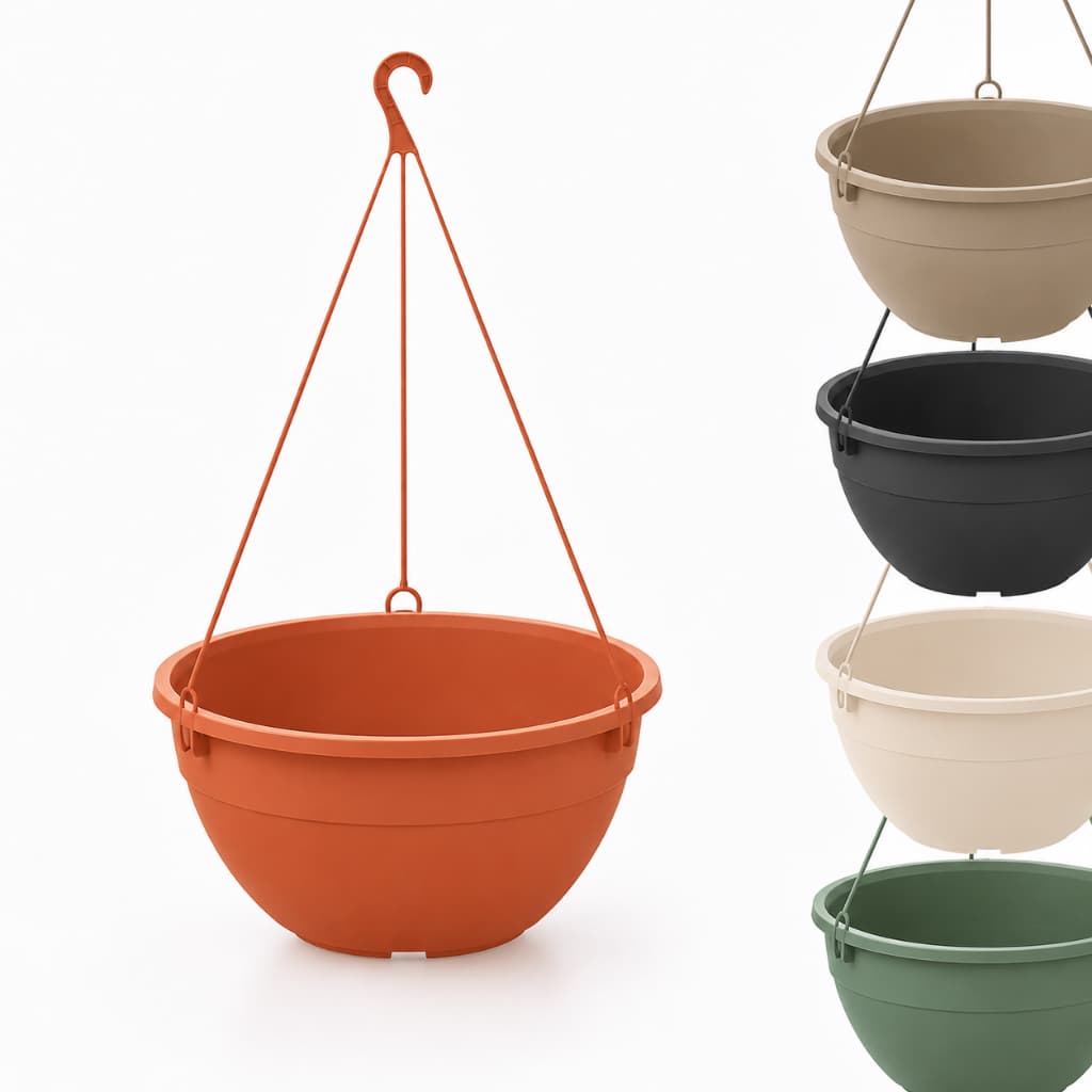 Vaso Cuia Suspenso 4,4L com Gancho Plástico Diversas Cores