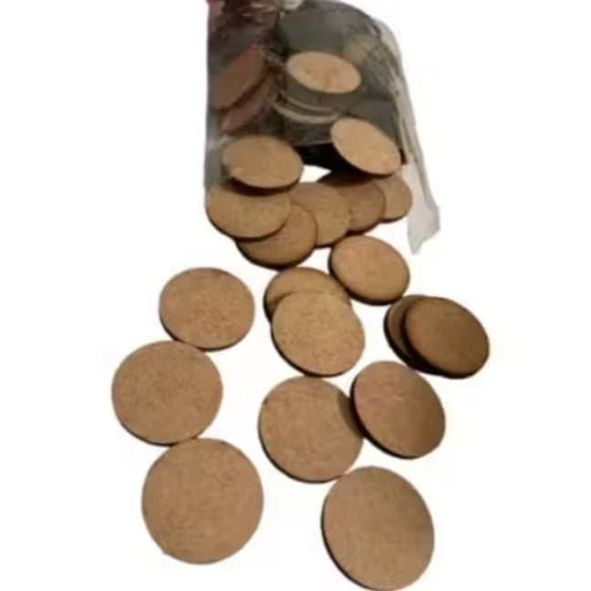 Kit com 50/ e 100 bolacha apliques artesanato MDF 3mm- 2cm