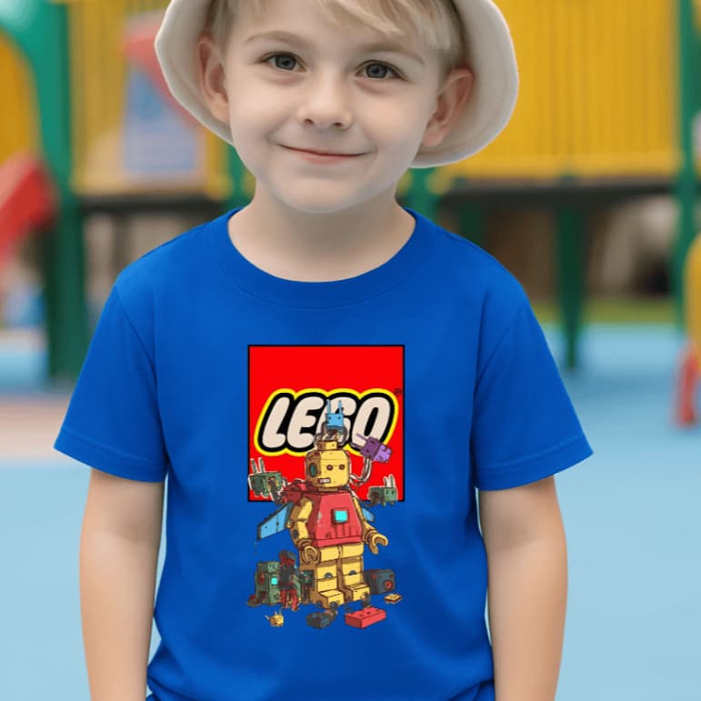 Camiseta Lego  Infantil Juvenil Modelagem Unissex Camiseta Lego Construção Estilosa