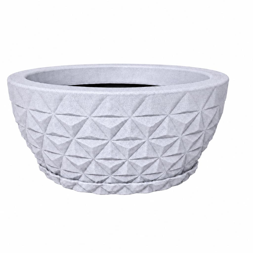 Vasos Para Plantas Bacia Diamante Tamanho P com Prato Coletor - Vaso Decorativo em Polietileno