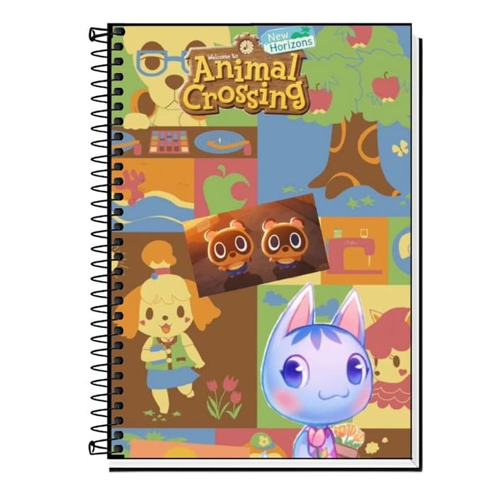 Caderno Animal Crossing | Caderno Universitário com Divisórias | Papelaria Fofa | Material Escolar 1 a 20 materias