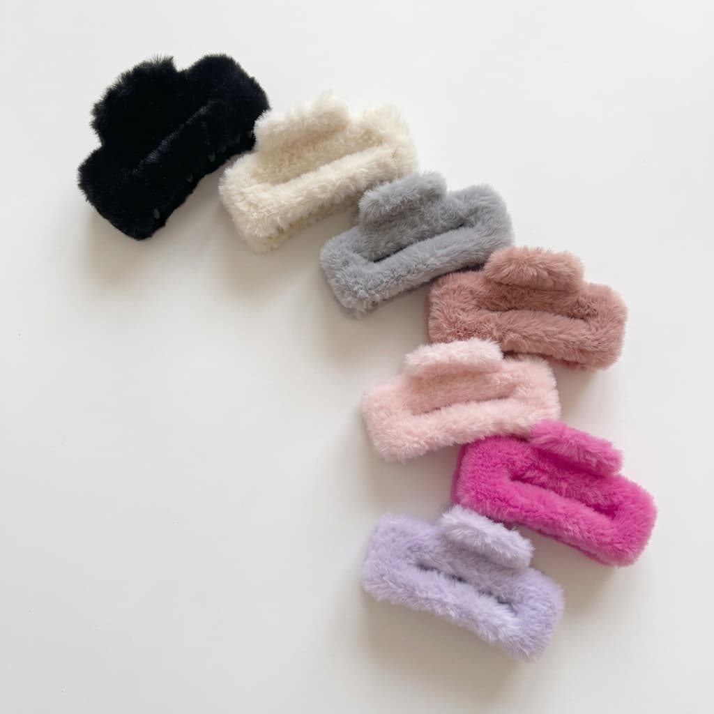Grampo De Garra De Cabelo De Pele Sintética – Prendedor Grande Peluche  Para Mulheres , Acessório Elegante Retangulo