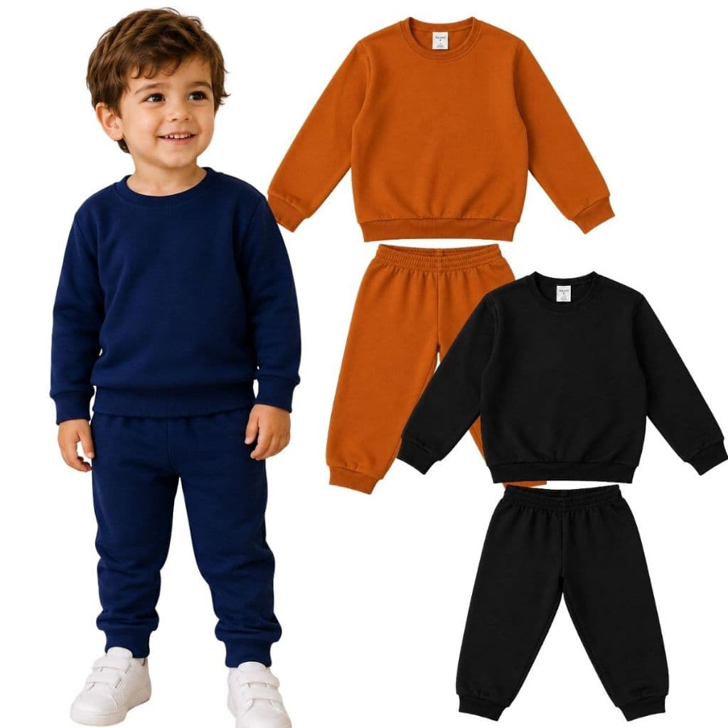 Conjunto Infantil Menino Moletom Peluciado do 01 ao 10 Anos | Conjunto Moletom Peluciado | Casaco + Calça Inverno