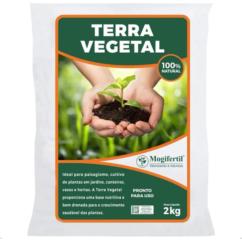 Terra Vegetal Adubada Para Jardim 2kg Mogifertil