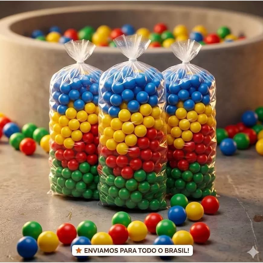 50 Bolinha Plástica Colorida Para Piscina de Bolinhas Criança 76mm 50 Unidades