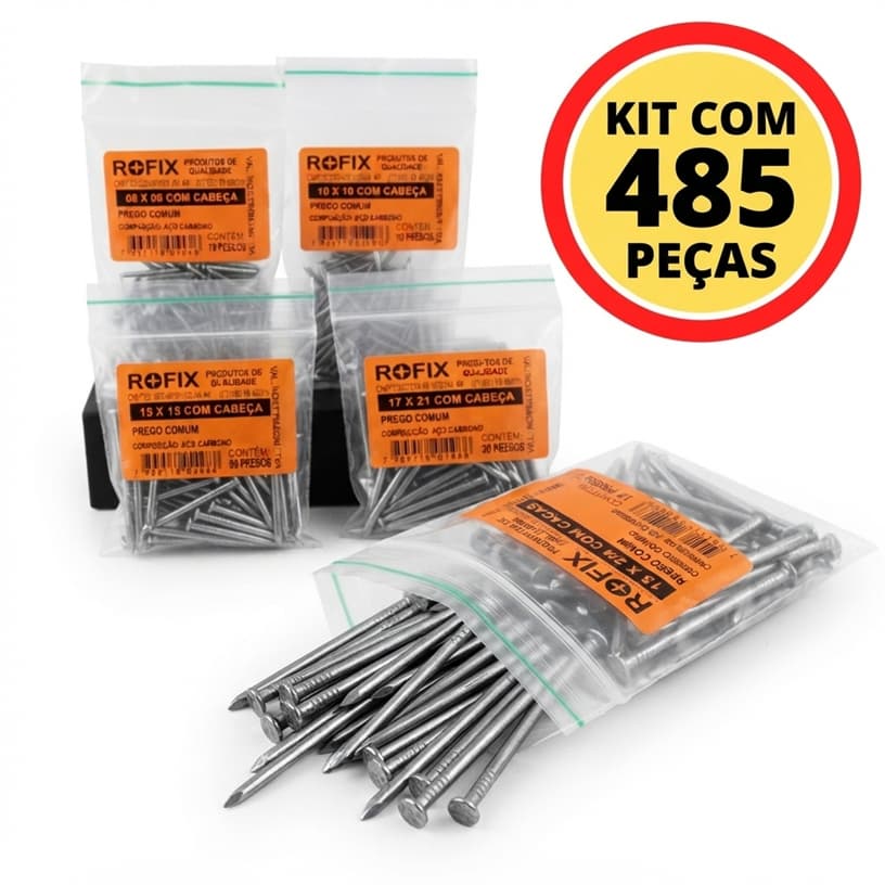 KIT 485 Pregos com Cabeça Gerdau Polido
