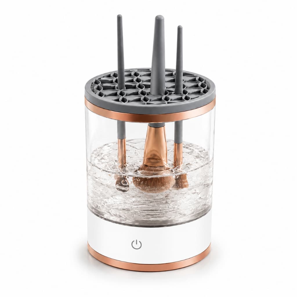 Limpador Elétrico para Pincéis de Maquiagem USB 3 em 1 Lava Organiza e Auxilia na Secagem Automático Promoção
