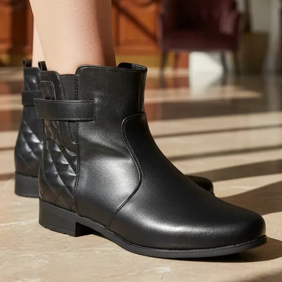 Bota Mooncity Salto Baixo 2,5cm Elastico Moda Feminino 72321