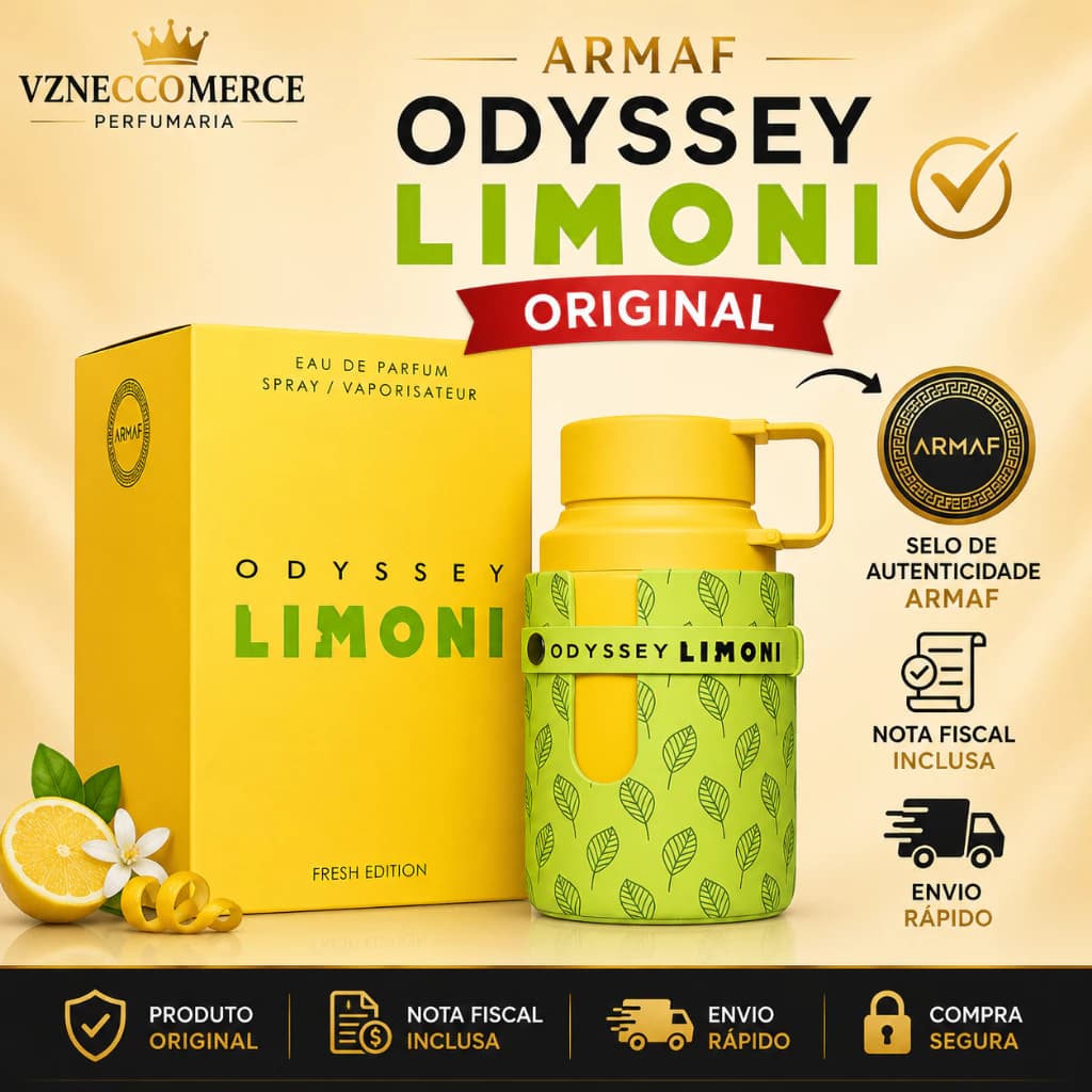Perfume Árabe Odyssey Limoni Fresh Edition Unisexx 100ml Deo Parfum Alta Fixação Original Lacrado