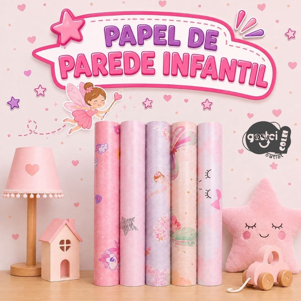 Papel de Parede MENINA Infantil Bebê Criança Garota Autoadesivo Quarto Berçário Decoração 5m x 45cm Fácil de Aplicar
