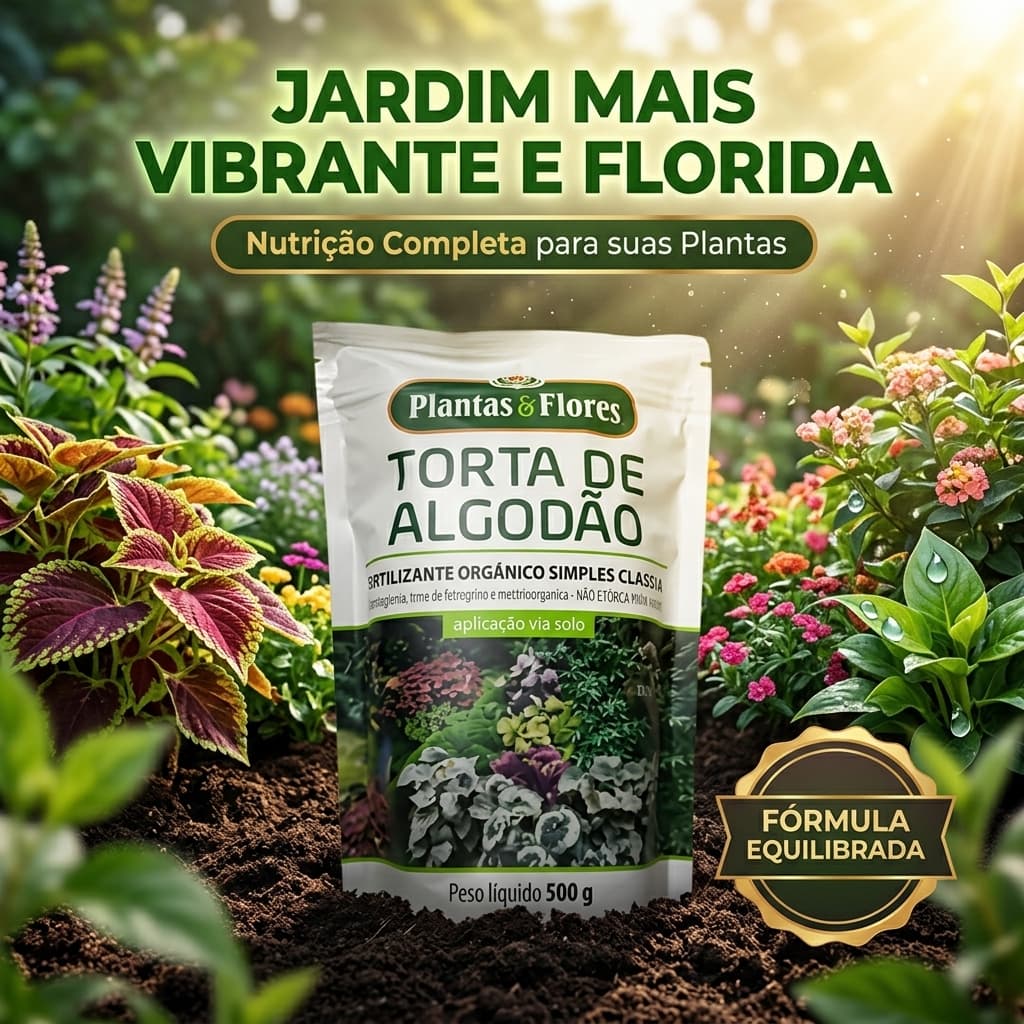 Fertilizante TORTA DE ALGODÃO 500g Granulado Plantas e Flores Adubo Orgânico Simples