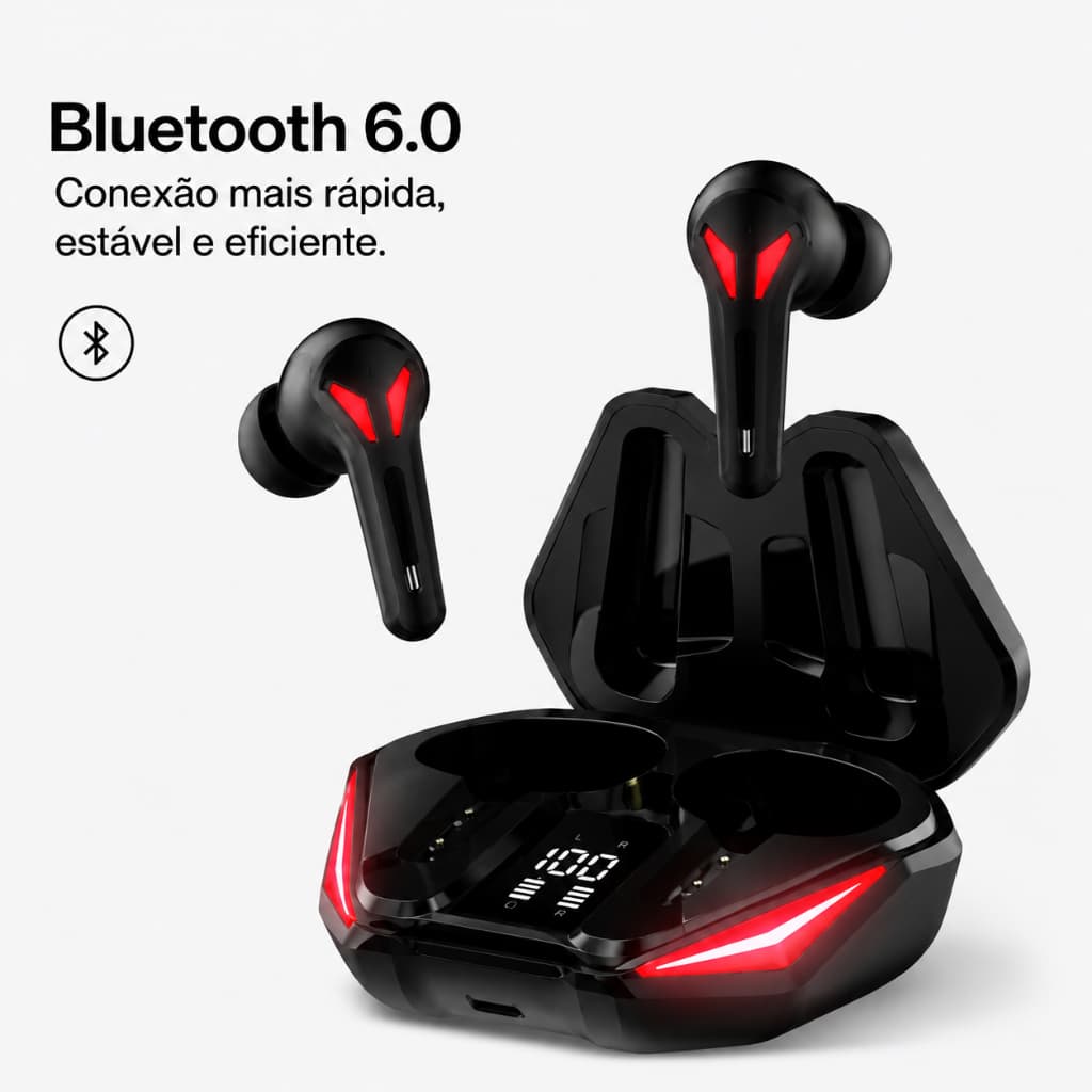 Fone De Ouvido Bluetooth Gamer Tws 6.0 Bg3 Rgb Gamer Profissional