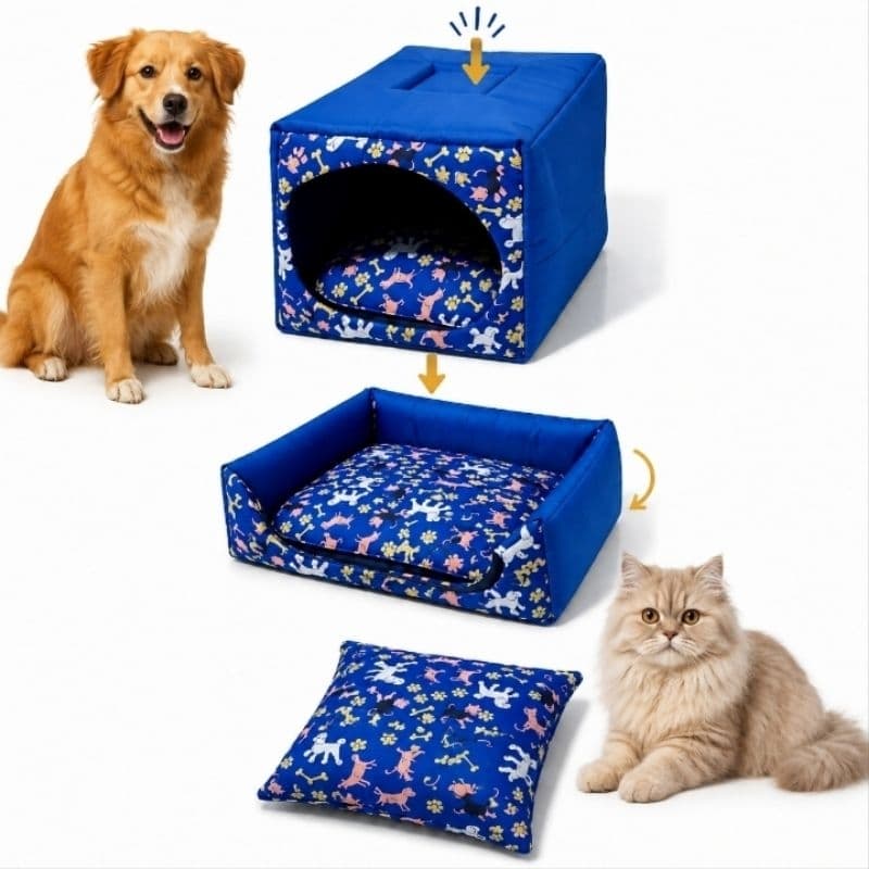 caminha toca pet cachorro gato 3 em 1 cama pet toquinha colchonete macio firme e confortável