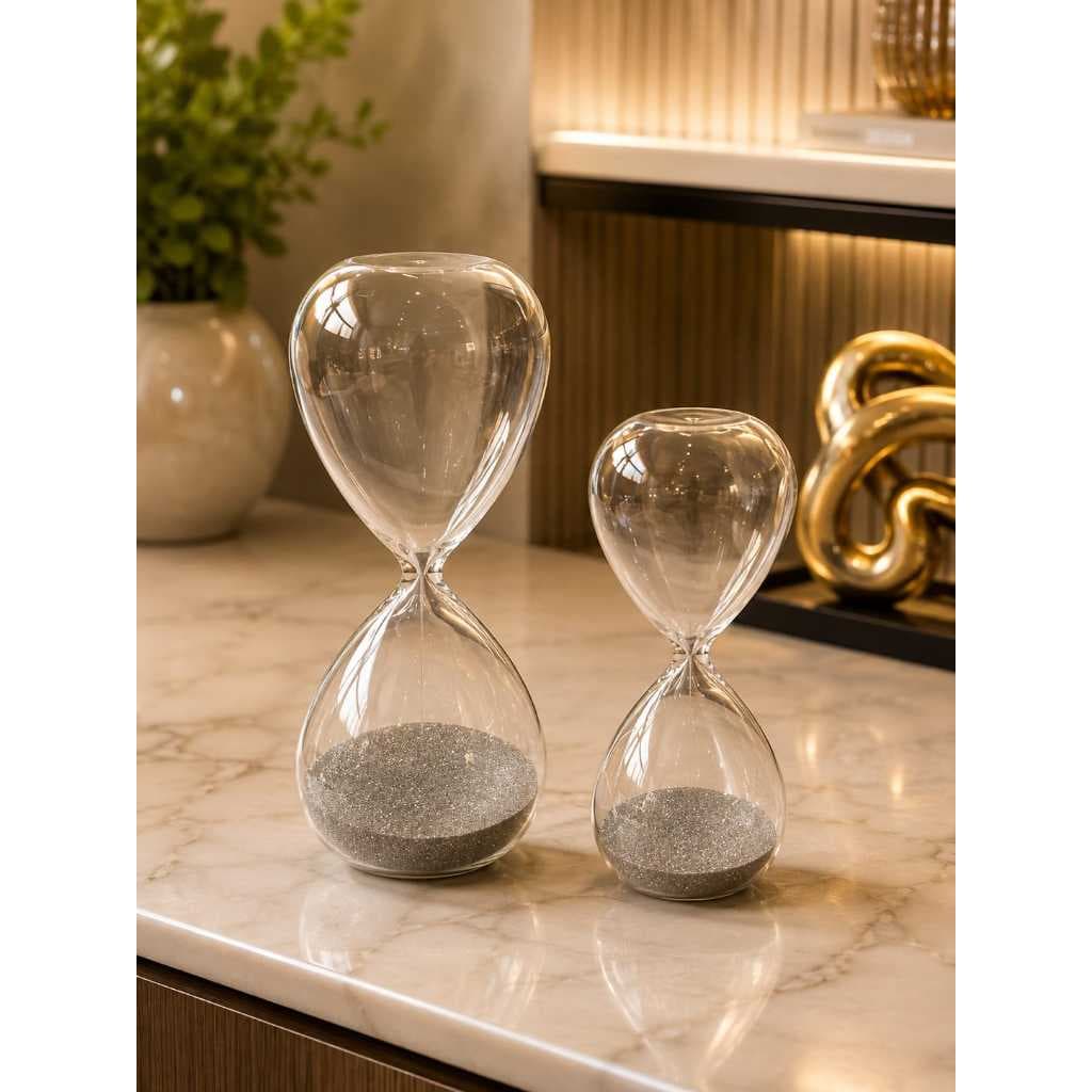 AMPULHETA DE VIDRO DECORATIVA -DECORAÇÃO SALA , ESCRITORIO E QUARTO