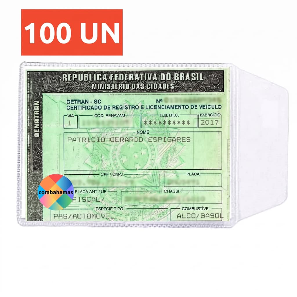 PLÁSTICO 11X8 CM COM ABA PARA CRLV DUT PORTA DÍZIMO, COMBAHAMAS, 100 UN