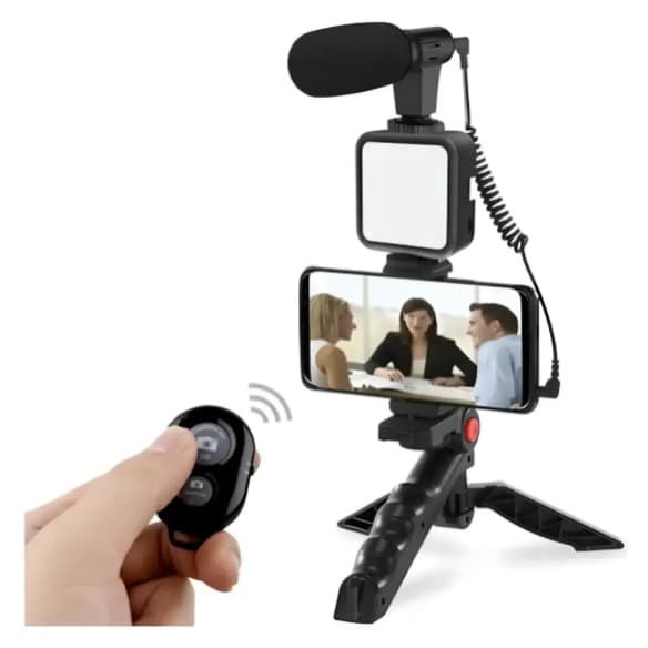 Kit De Filmagem E Fotografia Foto E Video Vlog C/ Microfone