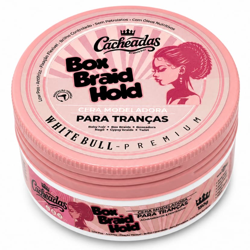 Pomada Cera Modeladora Box Braid Hold Cacheadas 150g – Fixação Forte para Tranças, Baby Hair e Penteados Kit 1, 2, 4, 6
