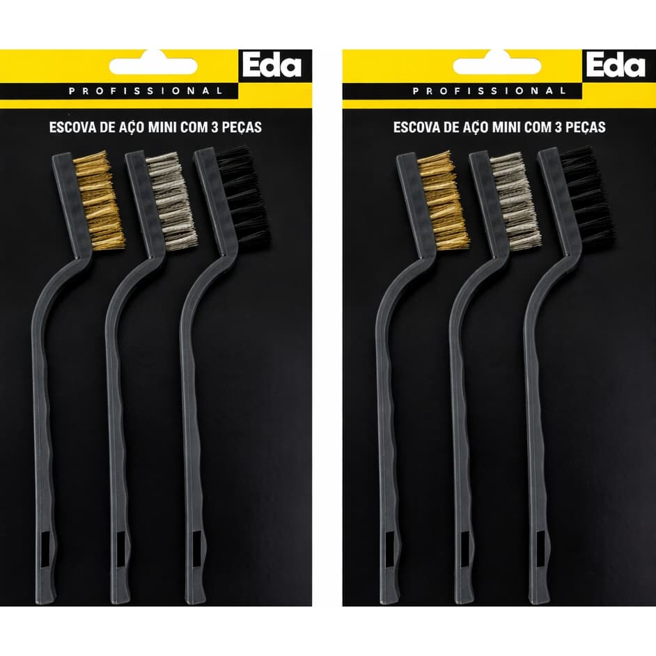 Escovas de aço 6 Peças EDA AÇO NYLON LATÃO