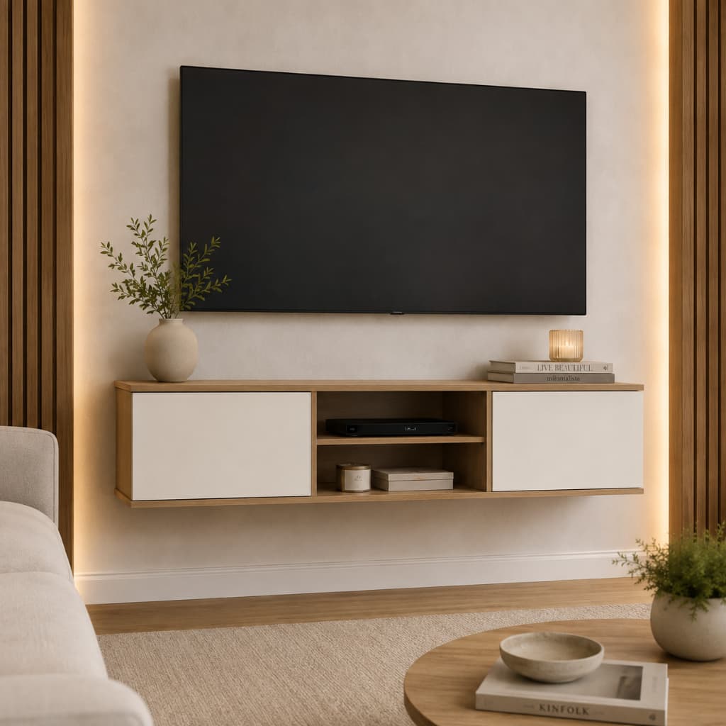 Home Penteadeira 120cm 2 Portas com Nicho para Quarto e Sala - Ferrara