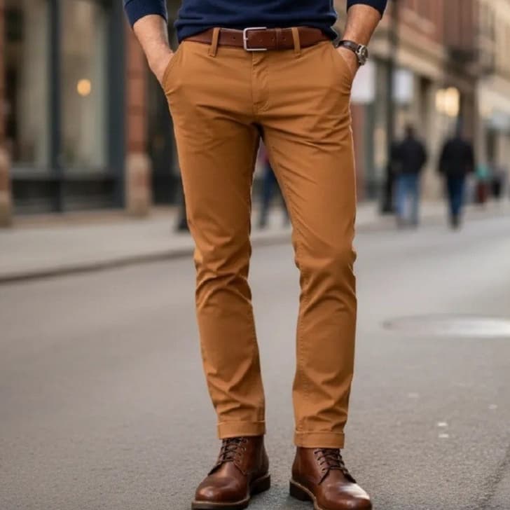 Calça Sarja Masculina Alfaiata Tradicional com Bolso Faca e 2% Elastano