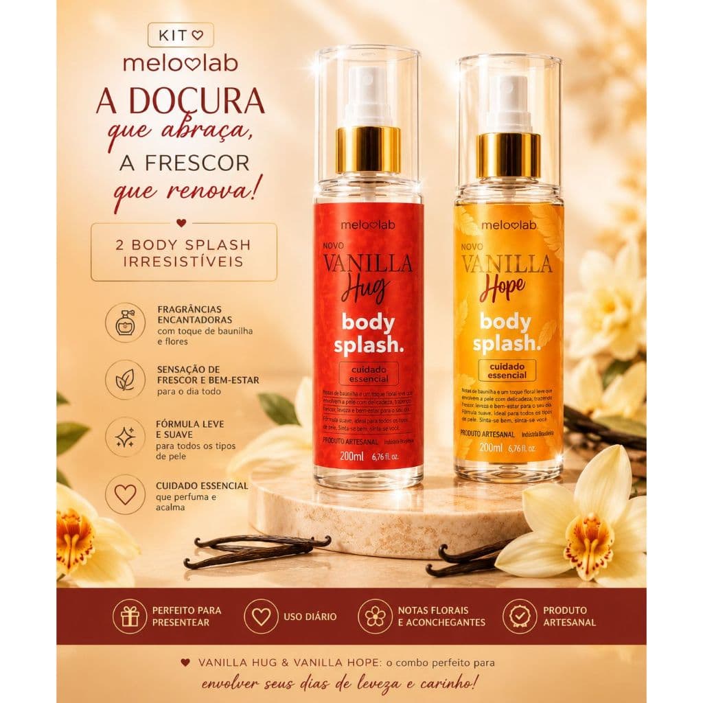 Kit 2 Body Splash Vanilla Hug + Vanilla Hope 200ml – (CONTENDO VARIAÇÕES COM 1 UNIDADE)