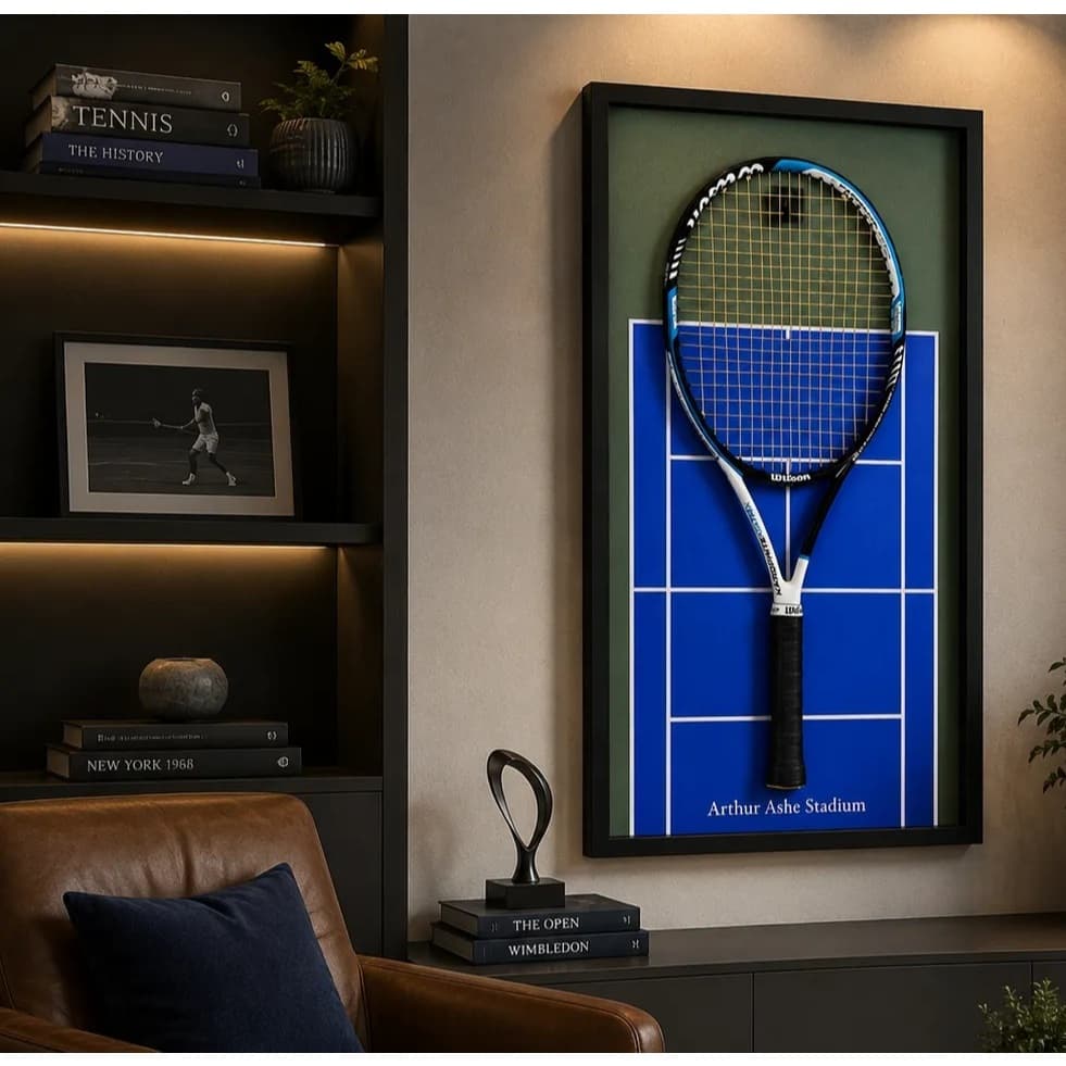 Quadro Decorativo Porta Raquete de Tênis Arthur Ashe Stadium