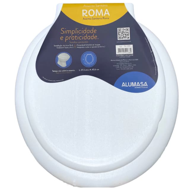 Assento Sanitário Roma Alumasa Oval Tampa Vaso Universal Branco