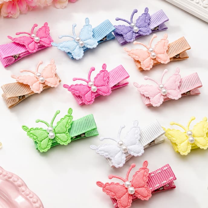 mini presilhas de cabelo para bebê (3cm) prendedores borboletas c/ borrachinha antideslizante