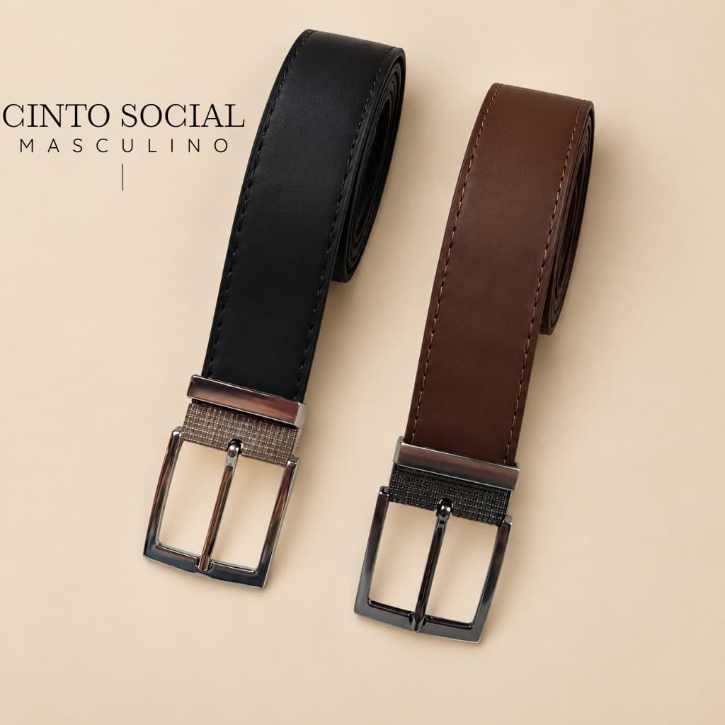 Cinto Masculino Cater Sintético Casual para Calça Acessório Masculino Dia a Dia Social Cater