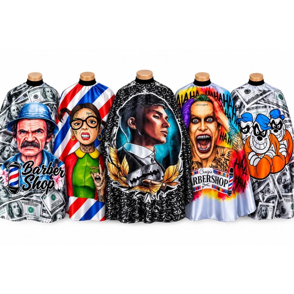 Capa de Barbeiro Profissional Estampada Barber Shop Para Corte de Cabelo
